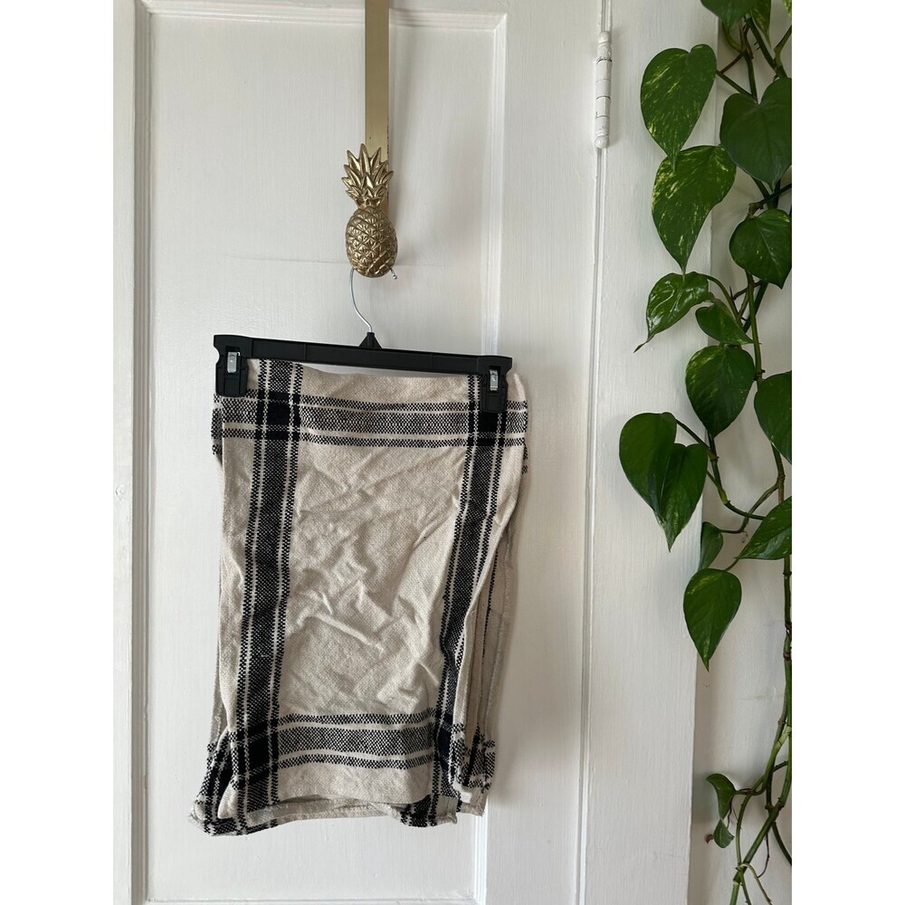Black and white plaid three fabric table placemats